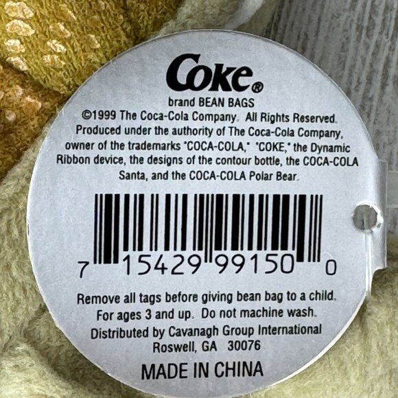 Vintage Coca-Cola Stuffed Beanie Crocodile CRUNCH SUDAN 1999 - Picture 12 of 12